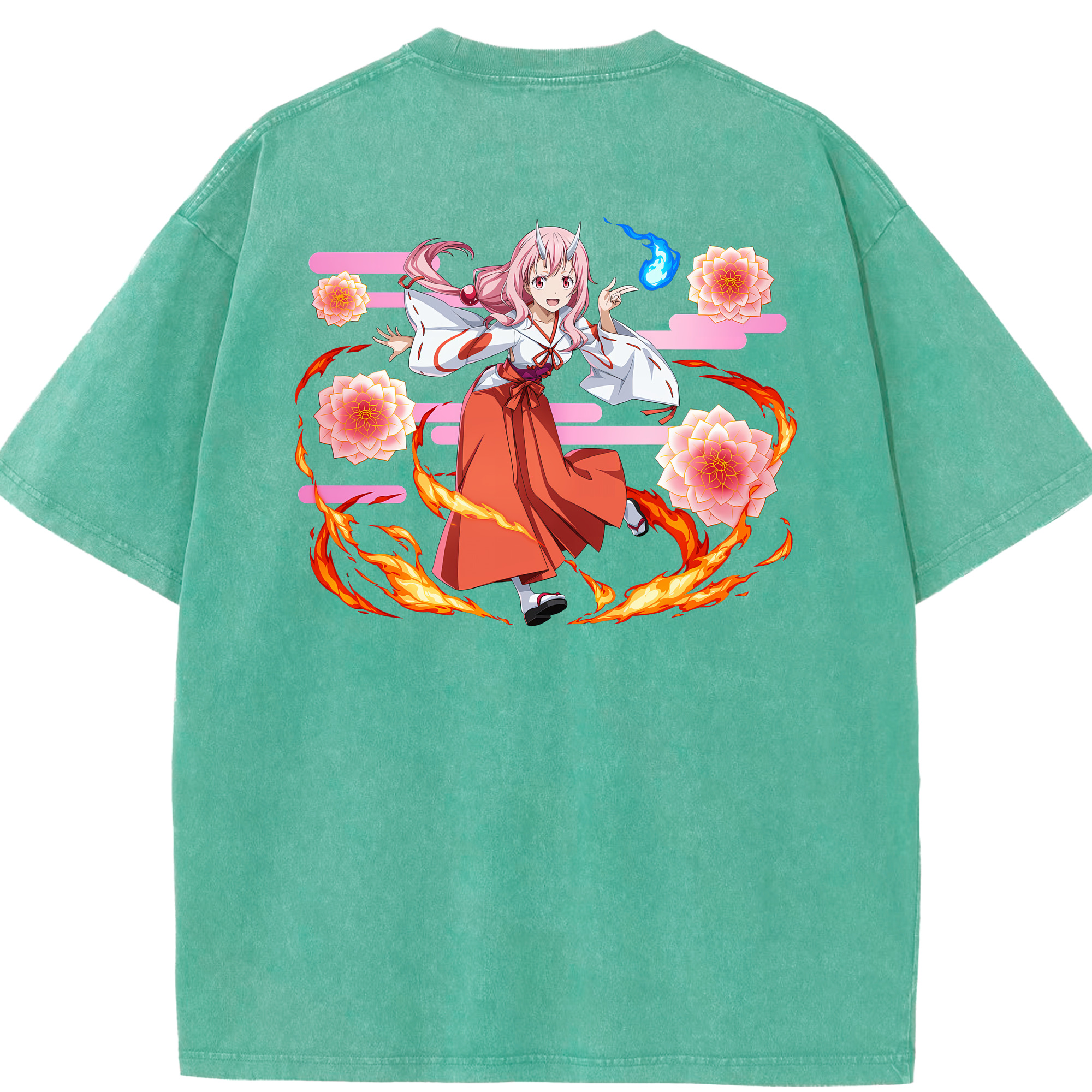 （画像用） 転スラ Regarding Reincarnated to Slime 綿100% ヴィンテージ風 半袖Tシャツ（背面プリント）
